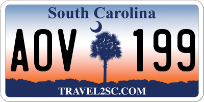 SC license plate AOV199