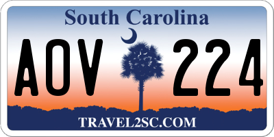 SC license plate AOV224