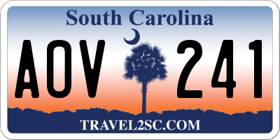 SC license plate AOV241