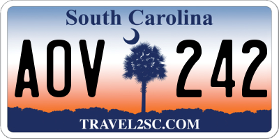 SC license plate AOV242