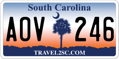 SC license plate AOV246
