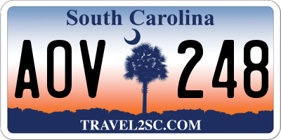 SC license plate AOV248
