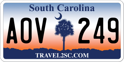 SC license plate AOV249