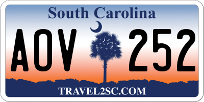 SC license plate AOV252