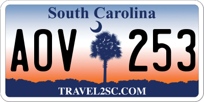 SC license plate AOV253