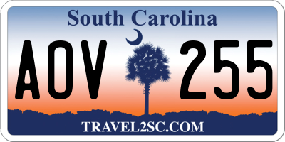 SC license plate AOV255