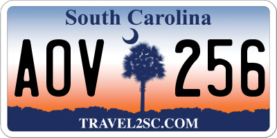 SC license plate AOV256