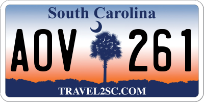 SC license plate AOV261