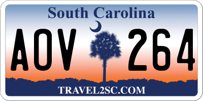 SC license plate AOV264