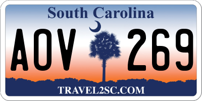 SC license plate AOV269