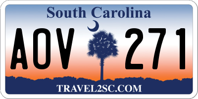 SC license plate AOV271