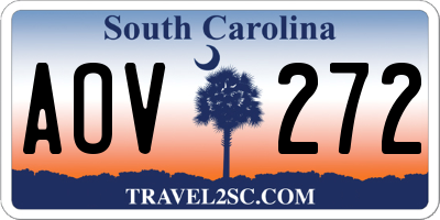 SC license plate AOV272