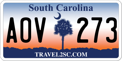 SC license plate AOV273