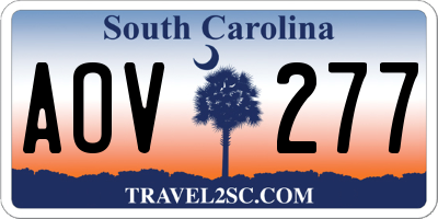 SC license plate AOV277