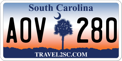 SC license plate AOV280