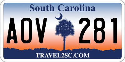 SC license plate AOV281
