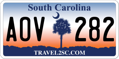 SC license plate AOV282