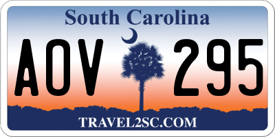 SC license plate AOV295