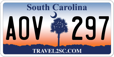 SC license plate AOV297