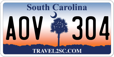 SC license plate AOV304