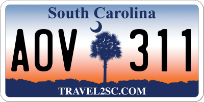 SC license plate AOV311