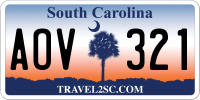 SC license plate AOV321