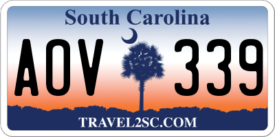 SC license plate AOV339
