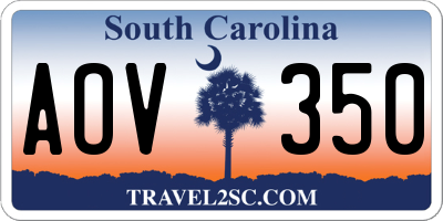SC license plate AOV350