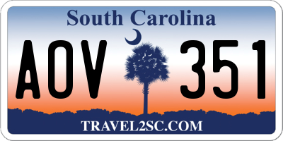 SC license plate AOV351