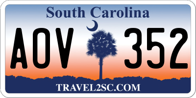 SC license plate AOV352