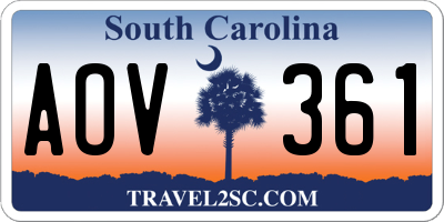 SC license plate AOV361