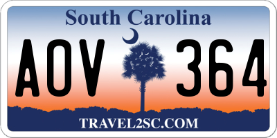 SC license plate AOV364