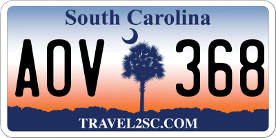 SC license plate AOV368