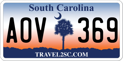 SC license plate AOV369
