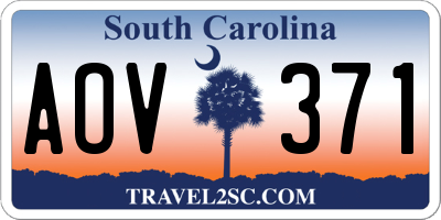 SC license plate AOV371
