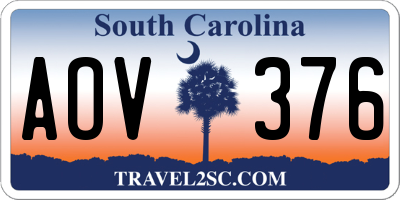 SC license plate AOV376
