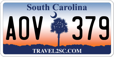 SC license plate AOV379