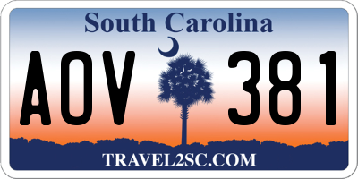 SC license plate AOV381