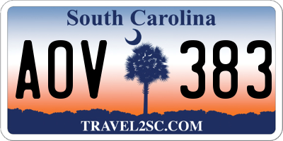 SC license plate AOV383