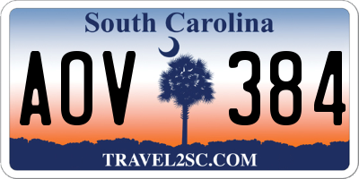 SC license plate AOV384
