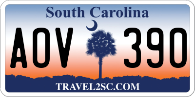 SC license plate AOV390
