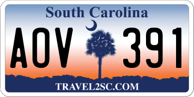 SC license plate AOV391