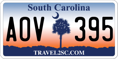 SC license plate AOV395
