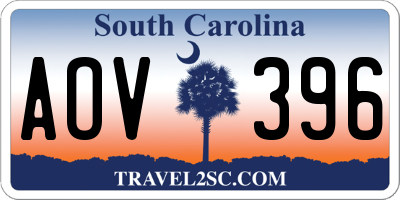 SC license plate AOV396