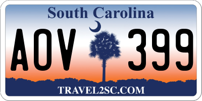 SC license plate AOV399