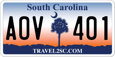 SC license plate AOV401