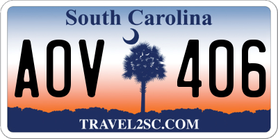 SC license plate AOV406