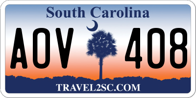SC license plate AOV408