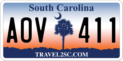 SC license plate AOV411
