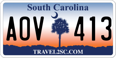 SC license plate AOV413